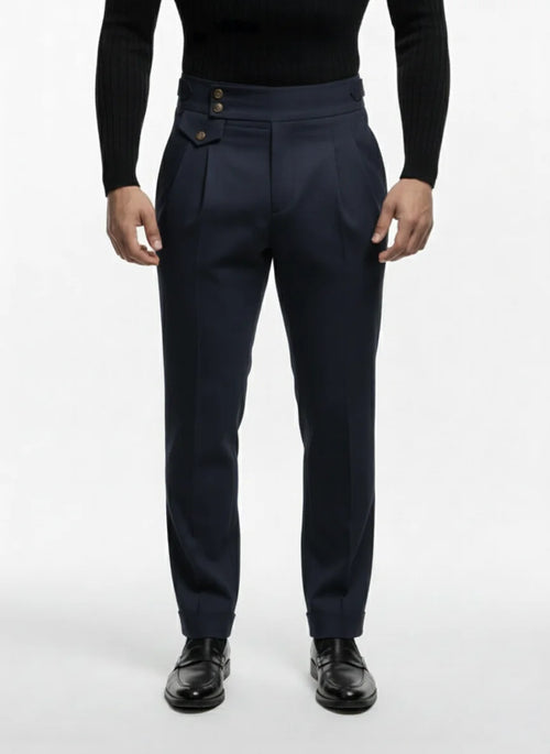 "MAYFAIR" High-Waisted Tailored Pleated Trousers