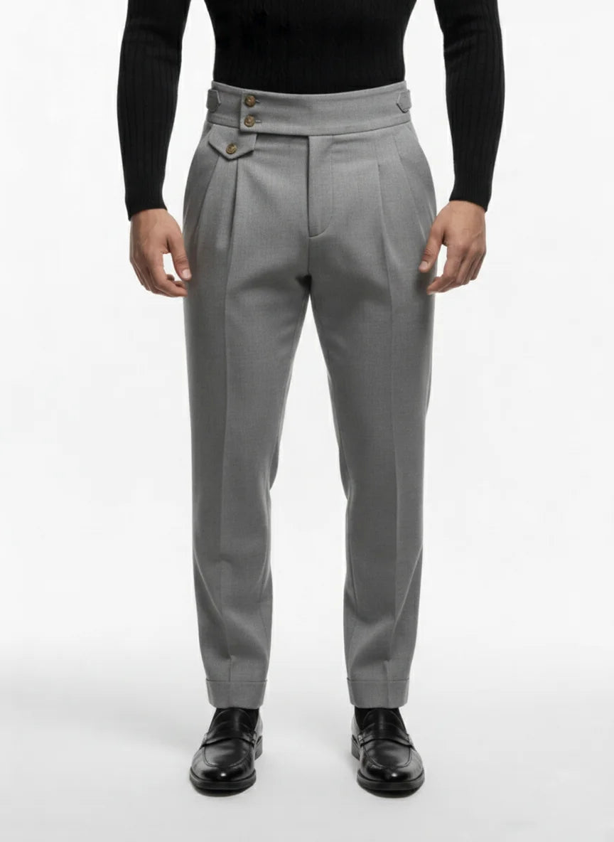 "MAYFAIR" High-Waisted Tailored Pleated Trousers