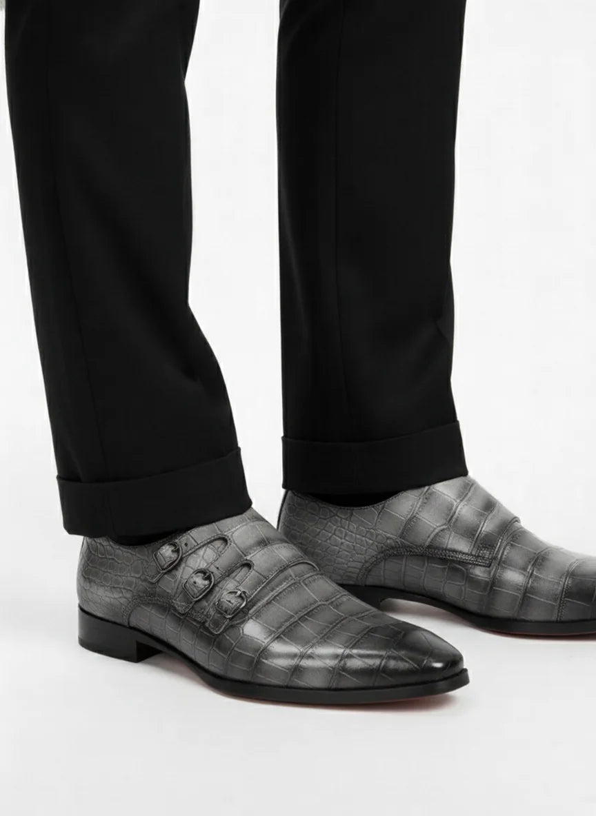 "CROCODILE" Buckled Brogue Dress Shoes