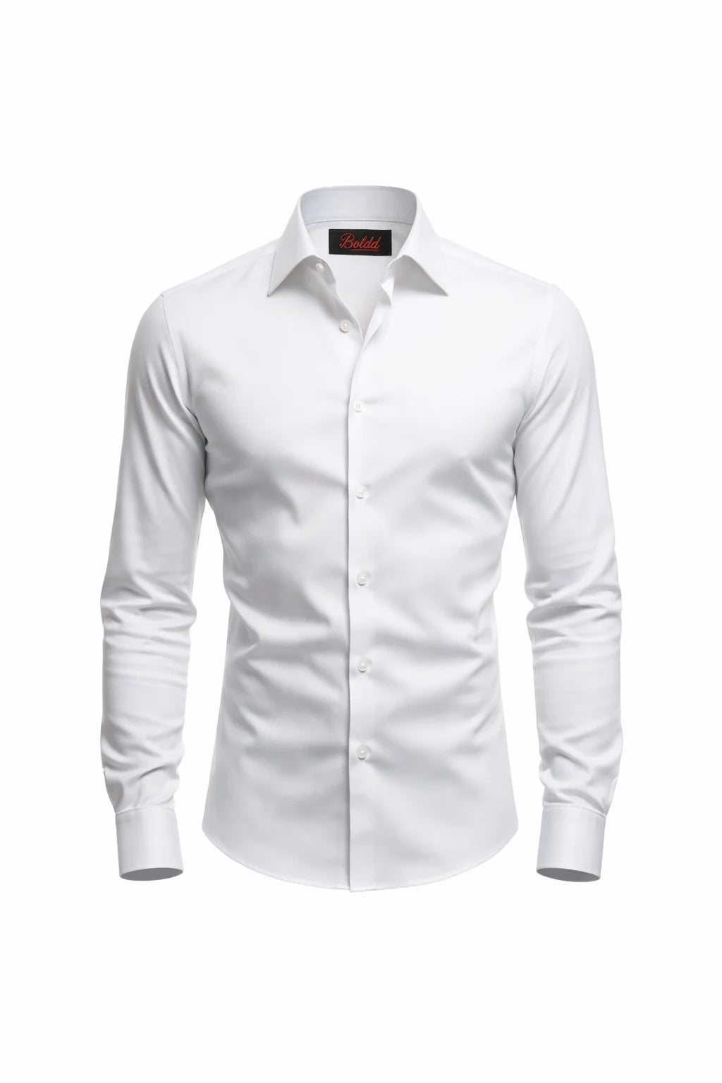 "Ariston" Classic Slim Dress Shirt - Black / 37 - homme, shirts & sweaters men - BOLDD - White slim-fit dress shirt with sharp collar, long sleeves, Italian bold old money style inspired by 80's fashion.