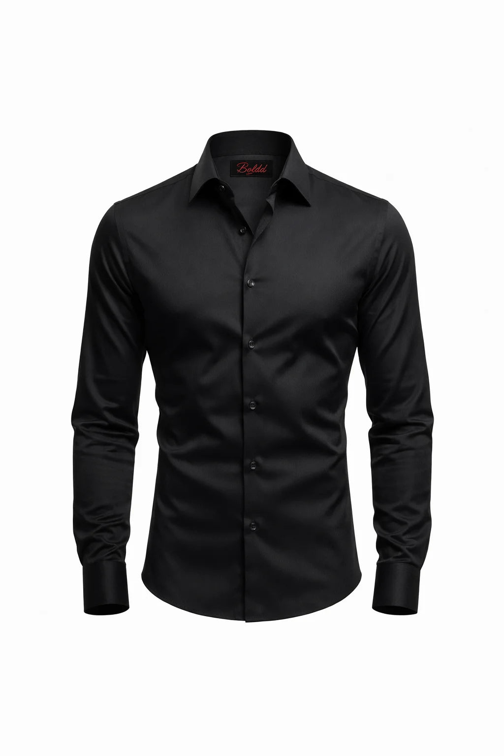 "Ariston" Classic Slim Dress Shirt - Black / 37 - homme, shirts & sweaters men - BOLDD - Black slim-fit Ariston dress shirt with a sharp collar, embodying bold, Italian old money style.