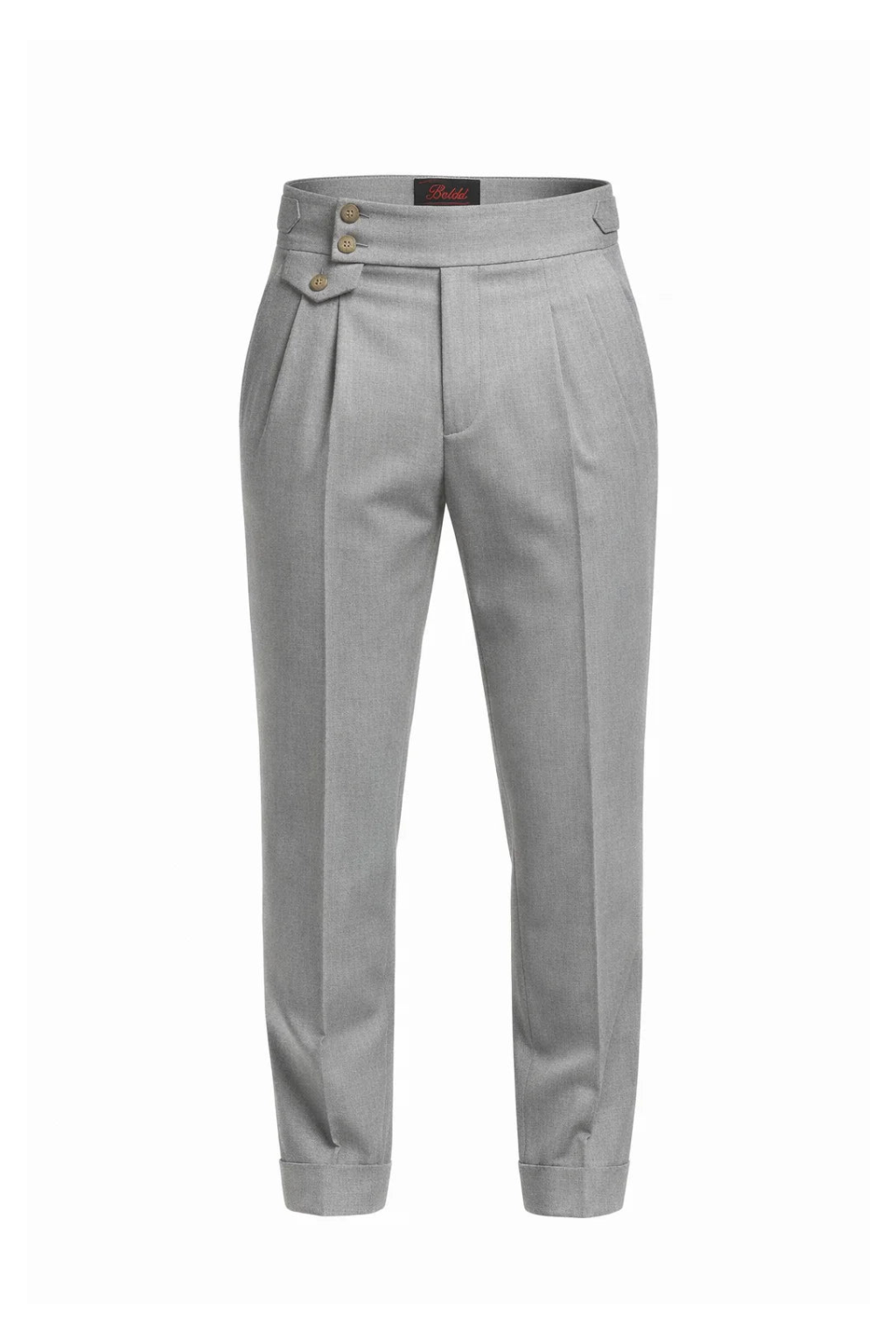 "MAYFAIR" High-Waisted Pleated Trousers - Black / 44 / China Mainland - homme, trousers - BOLDD - Gray high-waisted pleated trousers with bold silhouette, old money Italian 80's style masculine design.