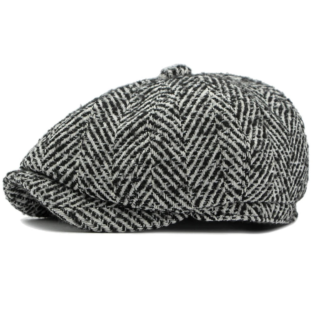 “GRIT” Unisex Herringbone Tweed Beret