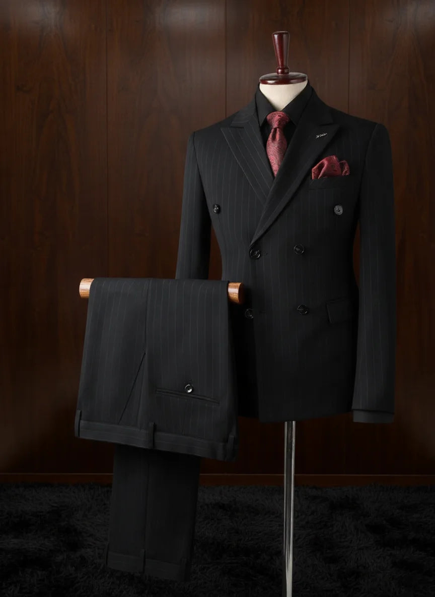 "MONTCLAIR" Double-Breasted Striped Three-Piece Suit