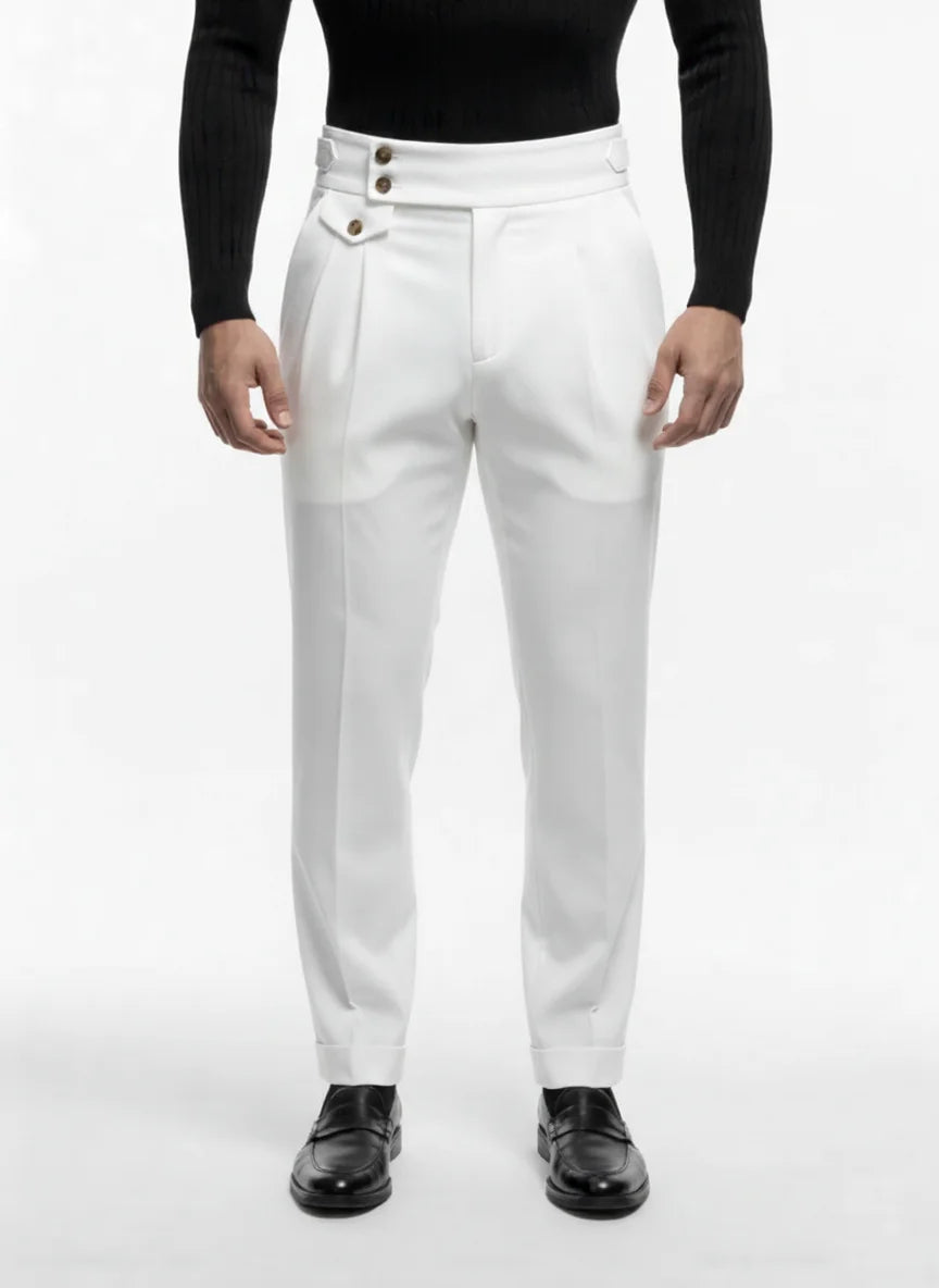 "MAYFAIR" High-Waisted Tailored Pleated Trousers