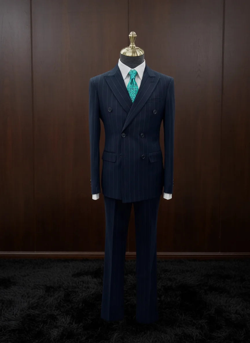 "MONTCLAIR" Double-Breasted Pinstripe Two-Piece Suit